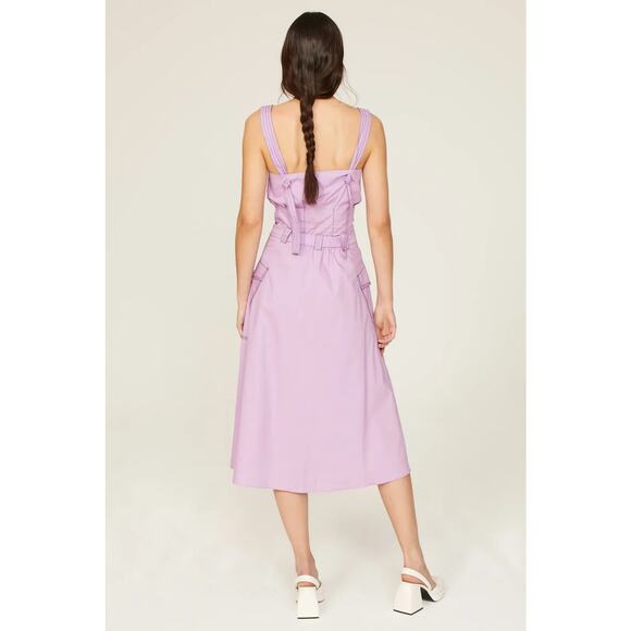 Hofmann Copenhagen Elina Skirt Organic Cotton A-Line Midi Purple Size Small - Picture 4 of 16